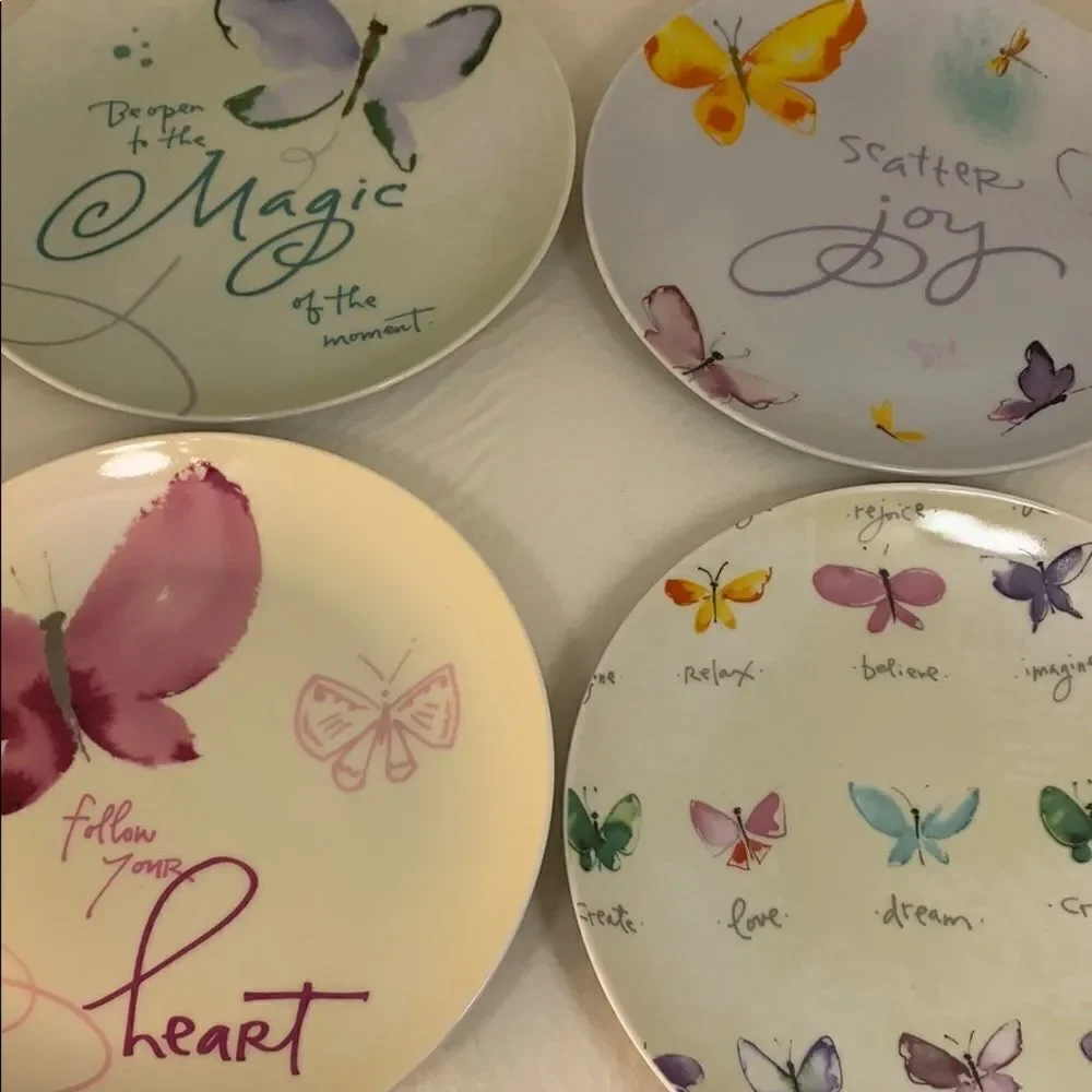 Kathy Davis Butterfly’s Promise Dream Joy Magic Heart Inspiration 4 Salad Plates